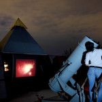 Osservatorio esterno piramide Telescopio immagini proiettate